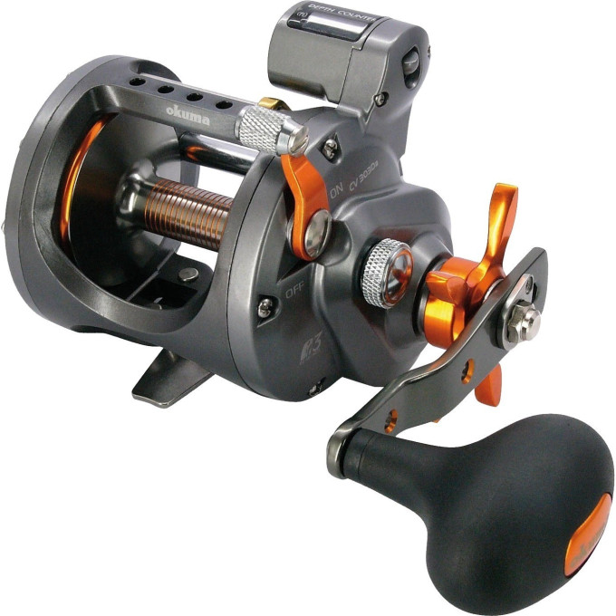 Катушка OKUMA Cold Water CW-303DLX с счётчиком лески (левая, 2+1bb)
